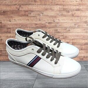 New Ben Sherman Madison Perforated Cream and White Sneakers 9